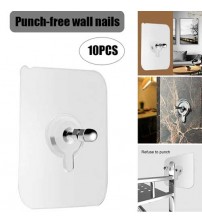 10 Pcs Non-Marking Screw Sticker Punch-Free Self Adhesive Wall Nail Hanging Sucker